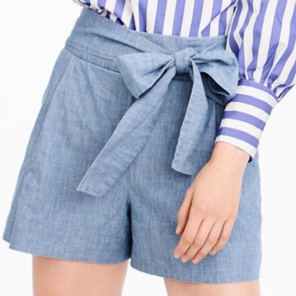 J. Crew Chambray Tie Waist shorts